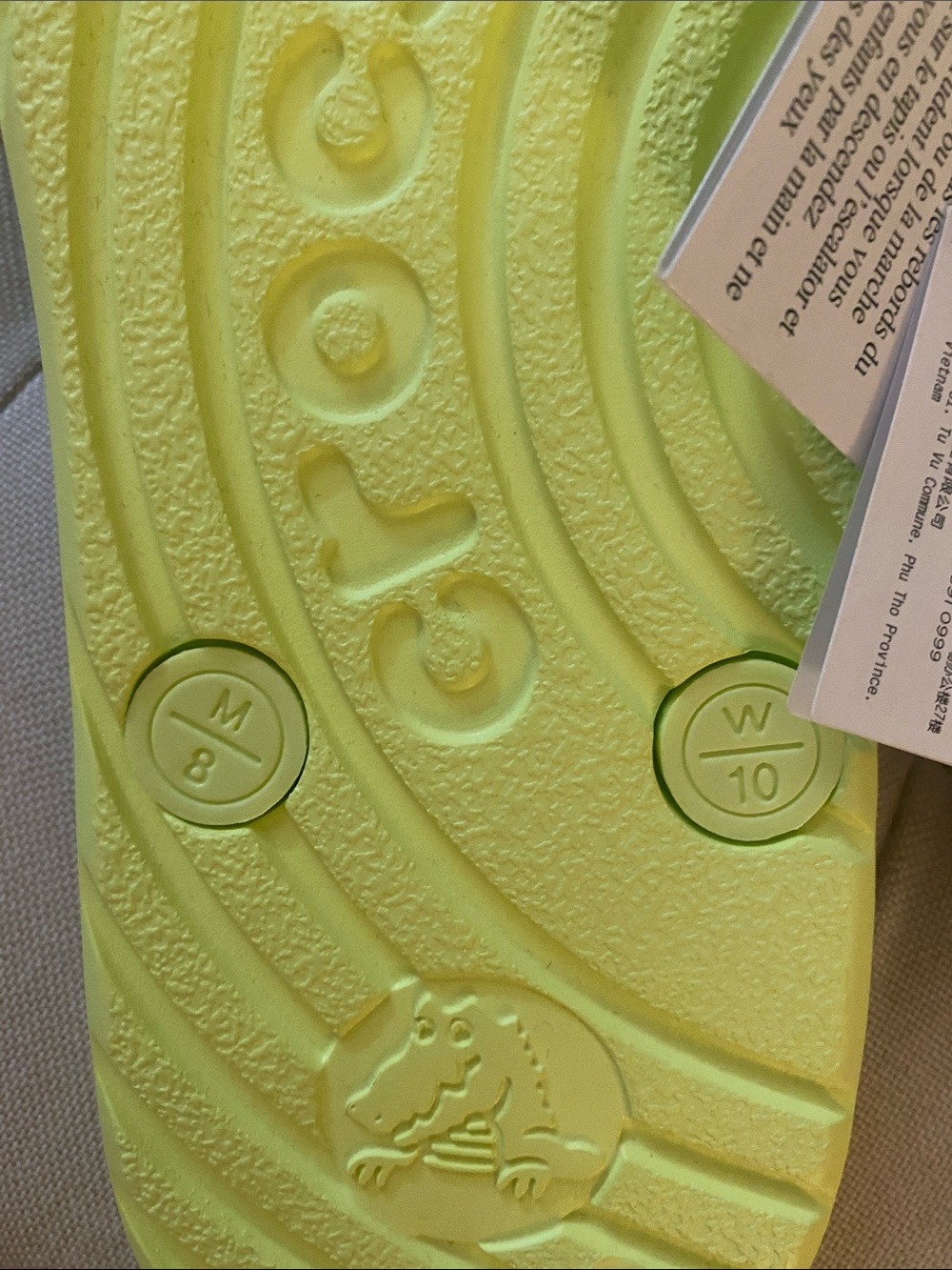 CROCS Lemon Yellow Flip Flop Sandals - Picture 2 of 3